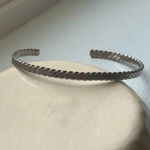 Handmade Genuine Sterling Silver Cuff Braided Bracelet from Mexico